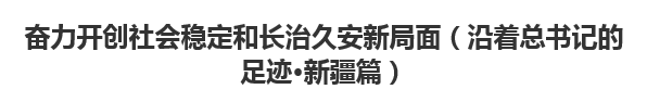 【人民日報(bào)】奮力開創(chuàng)社會(huì)穩(wěn)定和長治久安新局面（沿著總書記的足跡·新疆篇）
