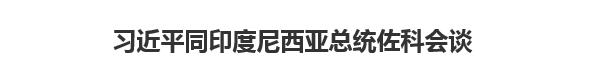 【人民日報】習近平同印度尼西亞總統(tǒng)佐科會談